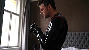 horror latex suit threesome: big cocks pound shaved pussies and big asses