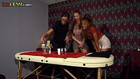 i love sucking cock during cfnm group massage by british femdoms