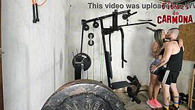 Home workout hides squats on throbbing cock