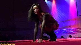 Wild Strapon Lesbians Rip Clothes For Public Stage Sex