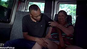 Fat 72yo mature BBW picked up for BIG BLACK COCK rough ANAL assfucking.