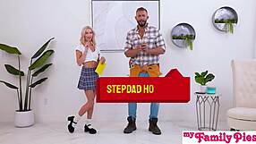 Petite Emma Rosie Rides Stepdad's Huge Cock to Creampie Explosion
