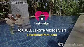 Hot Homemade Couple Teases Poolside Kissing Stripping Topless Before Cock Play And Naughty Swim