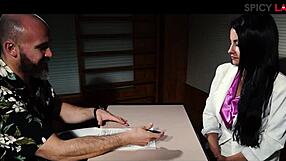 you want this job? fuck me first, busty secretary tells candidate