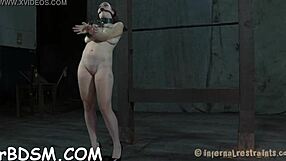 Naughty sweetheart bound and fucked doggystyle with rough pussy prodding