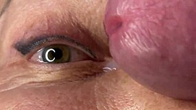 Mature Cougar Takes Face Fucking, Huge Cum Load Covers Her Eyes and Face!