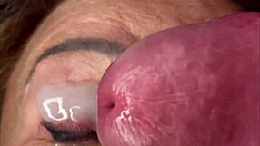 Mature Cougar Takes Face Fucking, Huge Cum Load Covers Her Eyes and Face!