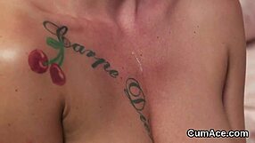 Bukkake Babe Sucks Jizz Before Facial Cumshots
