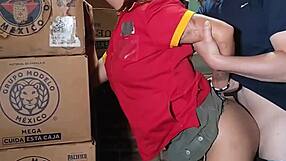 cajera oxxo gets rough fucked in store warehouse