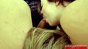 two hottest latina bbws: juicy hairy pussies fucked in brazil threesome