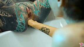 Goth lesbians fist gaping asses to prolapse squirt and atm in tub!