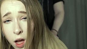 petite college teen cums nonstop from rough group monster cock pounding