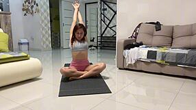 does angie eliffs tiny tits crave pussy play after steamy yoga?