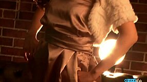 little bound asian ass warmed for heels on group pussy pounding