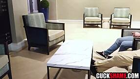 wife pounded by big black cock and white guys right in front of watching cuck husband
