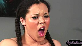 Jizz-Covered Big-Tits Brit Sucks Cock Hungrily