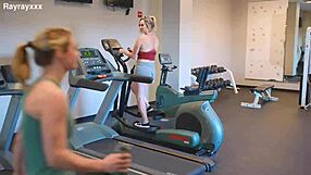 Gym Lesbians Lick Pussy During Intense Workout Kiss