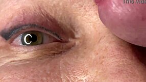 Mature Cougar Takes Face Fucking, Huge Cum Load Covers Her Eyes and Face!