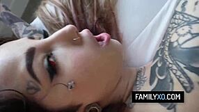 Goth Stepdaughter Val Steele Worships Stepdad's Cock with Deepthroat Magic