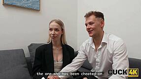 She nails the main slut cheater role in casting with cuckold watching her hardcore fuck!