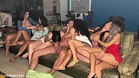 Brazil's hottest pajama party girls gangbang gringo's monster cock rough.