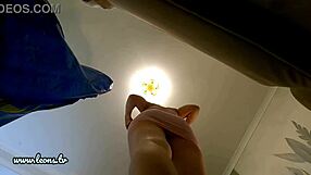 petite blonde coed tries on see-through panties flashing tight pussy ass