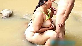 Latina Milf Rides Fan's Monster Cock Beach Doggystyle Squirting Cum