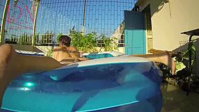 regina noir teases poolside sucking cock before outdoor pussy pounding