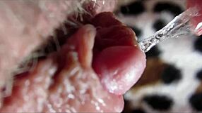big clit throbs in extreme closeup pussy orgasm waves squirting juicy detailed view