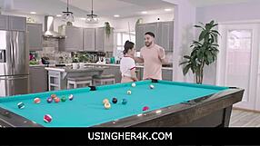 hey freya von doom gets used hard on the pool table by that big cock