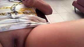 sexy housewife mami masturbates her wet pussy in living room while horny husband is away