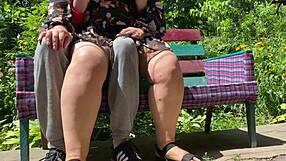 Curvy mother-in-law masturbates huge ass pisses outdoors on son-in-law