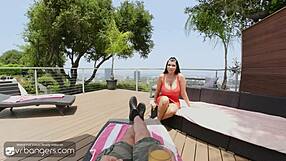 Busty Brunette Milf Swallows Young Dick In VR Wet Pussy!