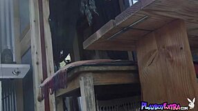 awesome blonde teen jazlyn ray huge naturals outdoor strip