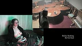 naked bbw brunette with glasses plays alan wake 2 part 12