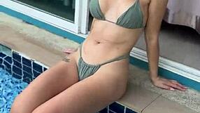 Juicy Milf Teases Pool Stranger Then Takes Hard Fuck Facial