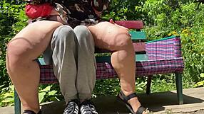 Curvy mother-in-law masturbates huge ass pisses outdoors on son-in-law