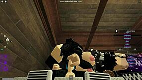 Emo Roblox chick pounded hard on bed!
