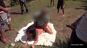 Rough Outdoor Milf Orgy with Big Cocks So Intense Shooting Stopped