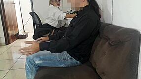 secretary's juicy ass calms horny client under miniskirt at work