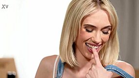 blonde sky pierce at work bends over for client to slam her shaved pussy hard