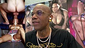 slutty babe deepthroats cock on train before riding huge dildo as chained nun