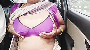 Indian Aunty Seduces Son-In-Law With Dirty Telugu Talk On Car Drive