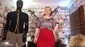 german femdom milf dominates anal slave rosette prep for geil fun