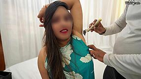 stepsister's hairy armpit gets licked while brother fucks her hard in salon