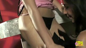 one kiss and this brunette's pussy craves blonde's lesbian toy fingering