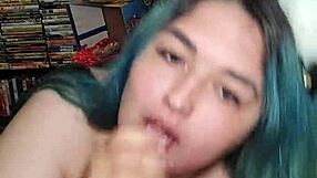 big curvy amateur stuffs huge dildo deep in homemade fun