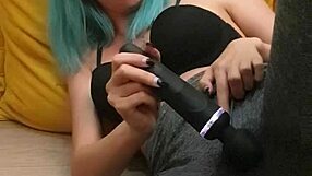 She fingers her wet pussy in tight yoga leggings after classroom vibrator play squirting everywhere
