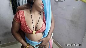 my curvy indian bhabhi aunt in saree rides my cock hardcore as horny housewife