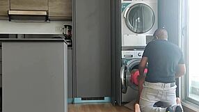 Stepson Fucks Latina Stepmom Stuck in Washer Doggystyle